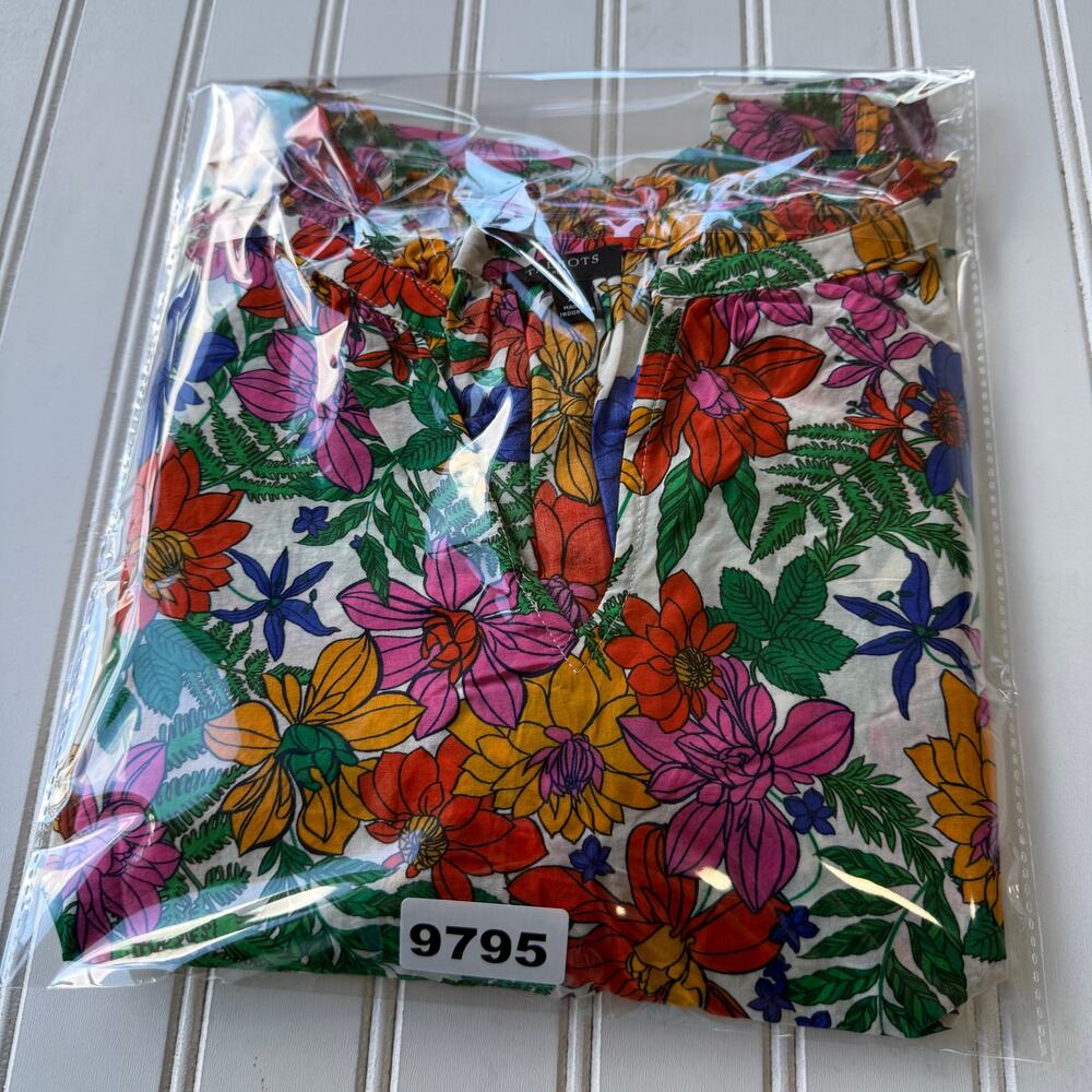Talbots Floral white multicolored floral Boho Blouse Size 2X - Picture 9 of 9